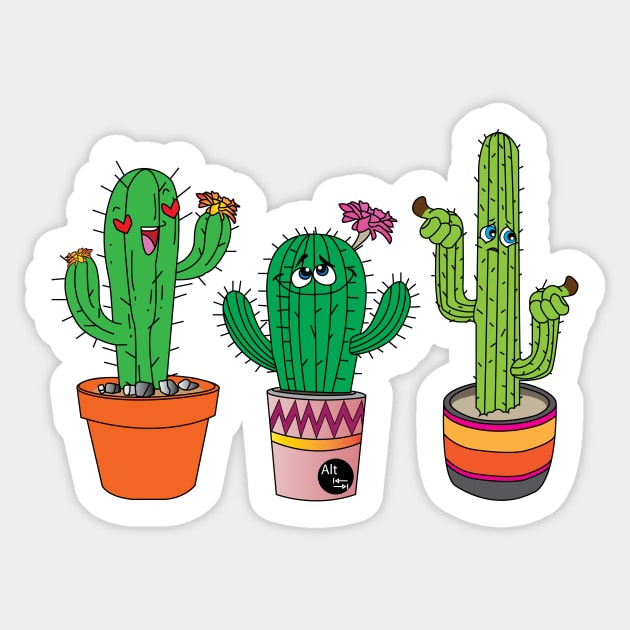 Brown Thumb Cactus Sticker by AltTabStudio